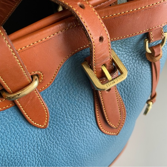 Dooney and Bourke AWL Mediterranean Blue Leather Tote Bucket Bag Purse R… - Picture 9 of 17